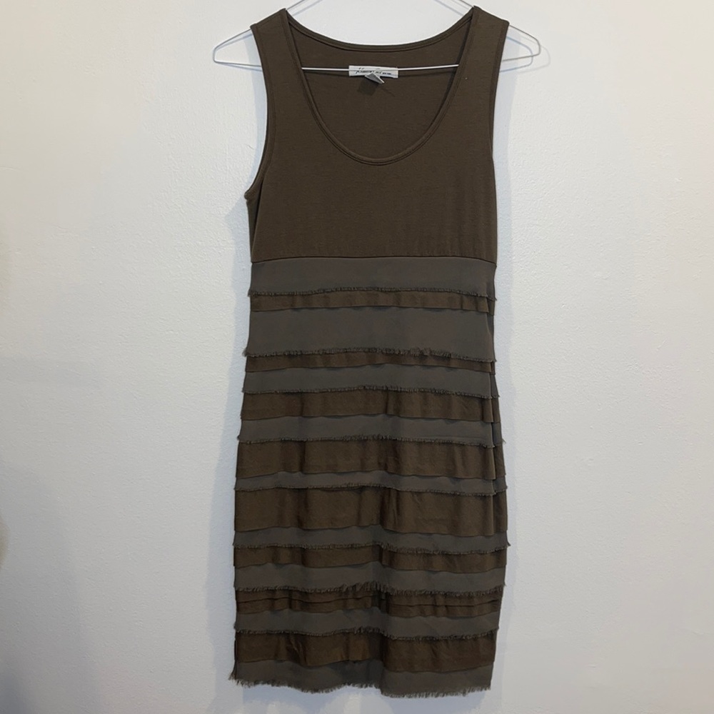 Kenneth Cole | olive green layered tank dress